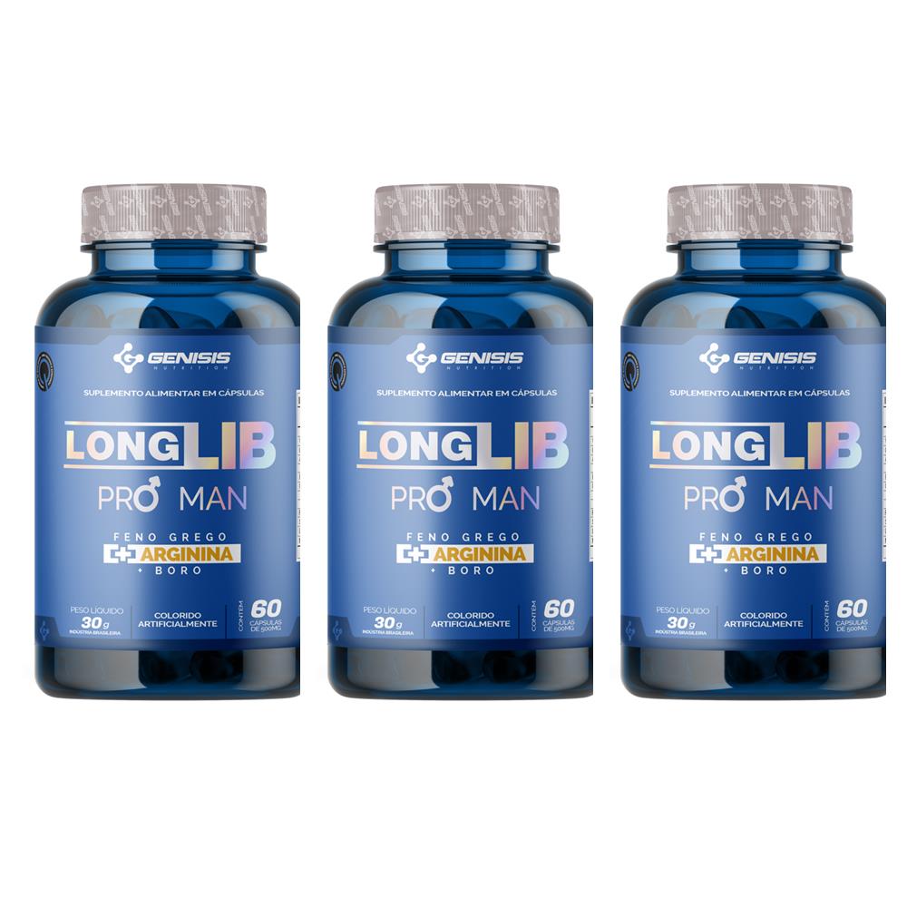 Kit LongLib Pro Man com 3 potes